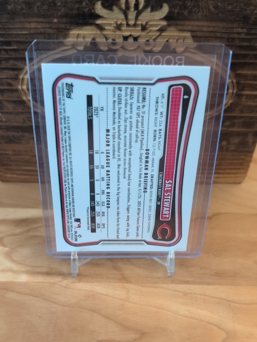2026 Bowman Sal Stewart Rookie Card Reds - Picture 2 of 2